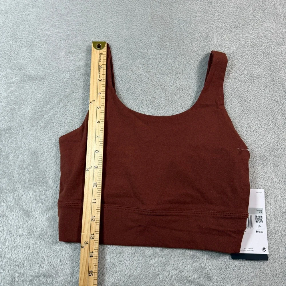 Nike Yoga LUXE Infinalon Crop Tank Top Womens Maroon XS Tight Fit CV0576-217 NWT
